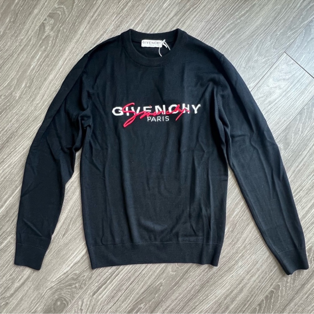 Givenchy Black and Red Crewneck Sweater